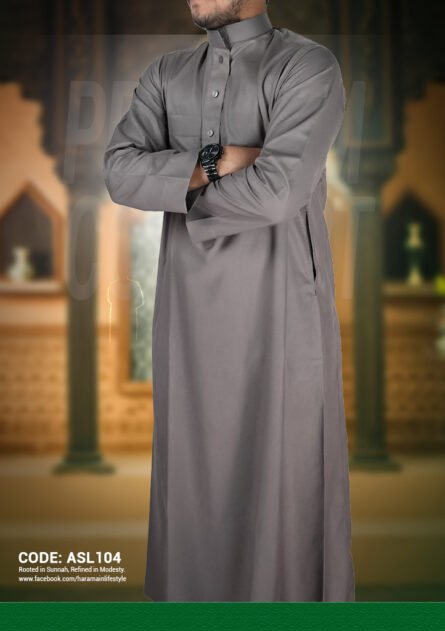 Al Aseel Khaki Jubbah – Premium Saudi Thobe for Elegant Modesty ASL 104 - Image 1