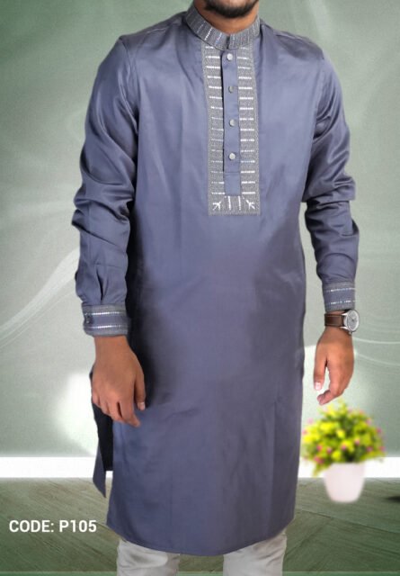 Elevate Your Eid Look with Premium Panjab Grey - P105 - Image 1