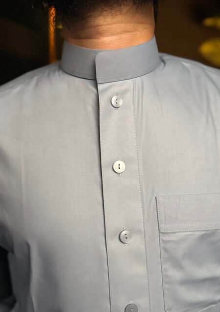 Al Aseel Silver Jubbah – Premium Saudi Thobe for Elegant Modesty ASL 105 - Image 6