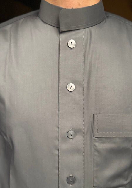 Al Aseel Grey Jubbah – Premium Saudi Thobe for Elegant Modesty ASL 103 - Image 5