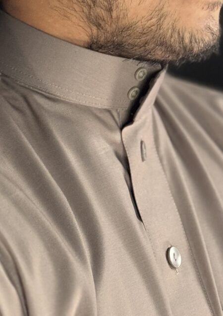 Al Aseel Khaki Jubbah – Premium Saudi Thobe for Elegant Modesty ASL 104 - Image 7